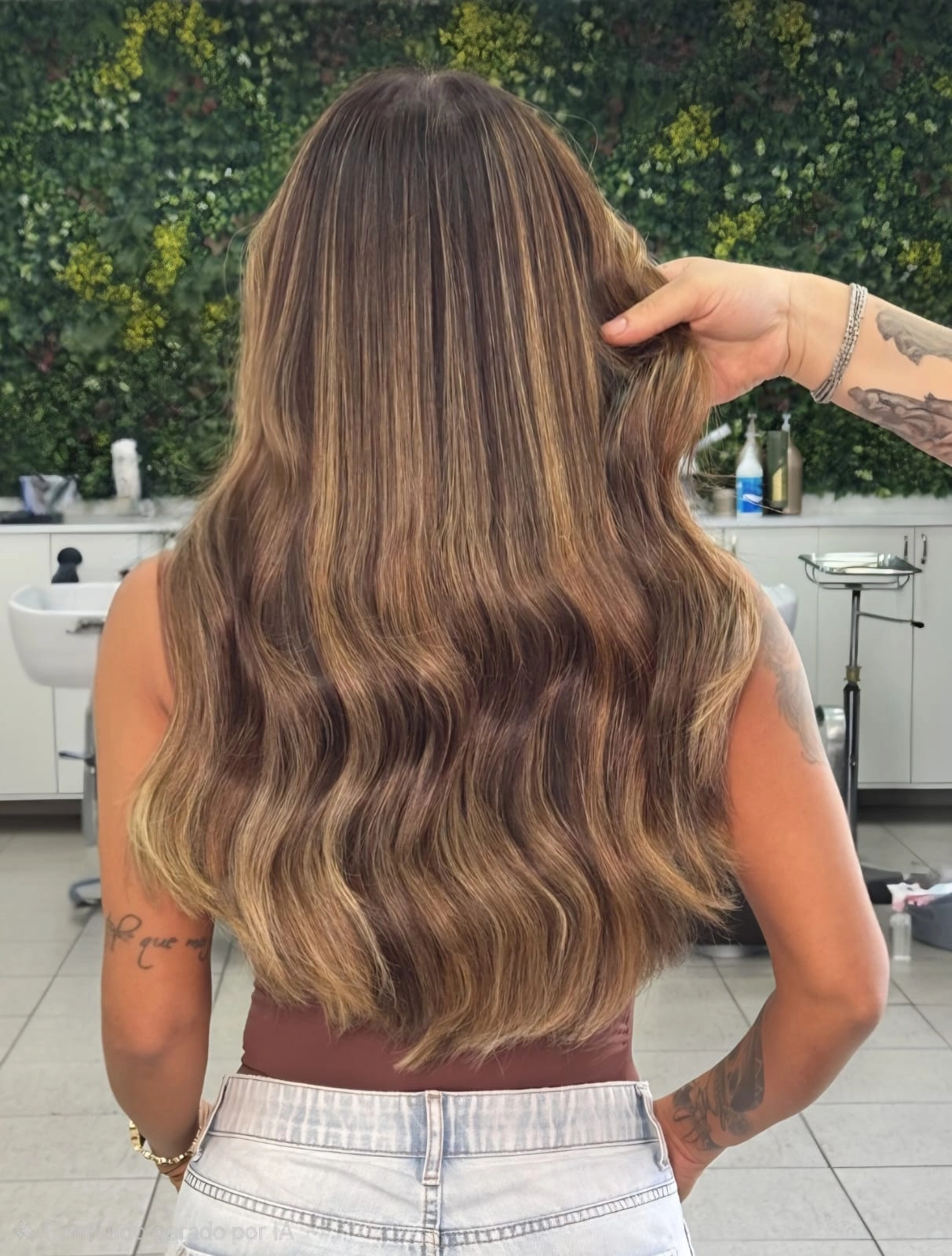 Mega Hair com comprimento e acabamento natural